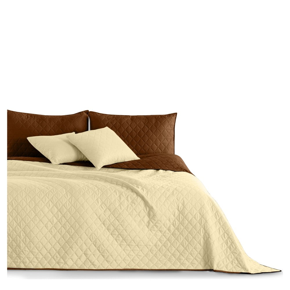 Cuvertură cu 2 fețe din microfibră DecoKing Axel, 220 x 240 cm, bej - maro Cuvertură cu 2 fețe din microfibră DecoKing Axel, 220 x 240 cm, bej - maro