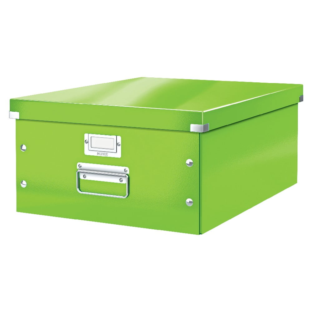 Cutie de depozitare verde din carton cu capac 37x48x20 cm Click&Store – Leitz Cutie de depozitare verde din carton cu capac 37x48x20 cm Click&Store – Leitz
