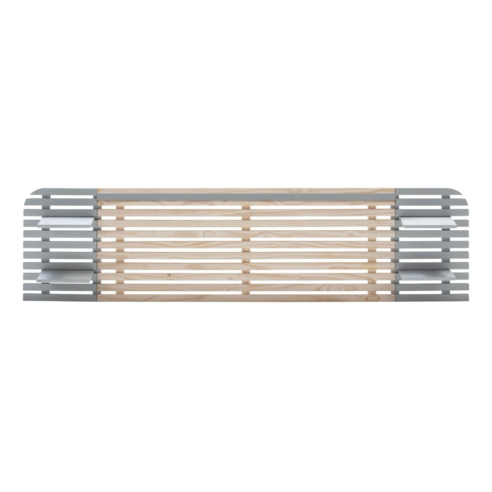 Tăblie de pat gri deschis/în culoare naturală din lemn masiv de pin 240x62 cm Dimas – Marckeric Tăblie de pat gri deschis/în culoare naturală din lemn masiv de pin 240x62 cm Dimas – Marckeric