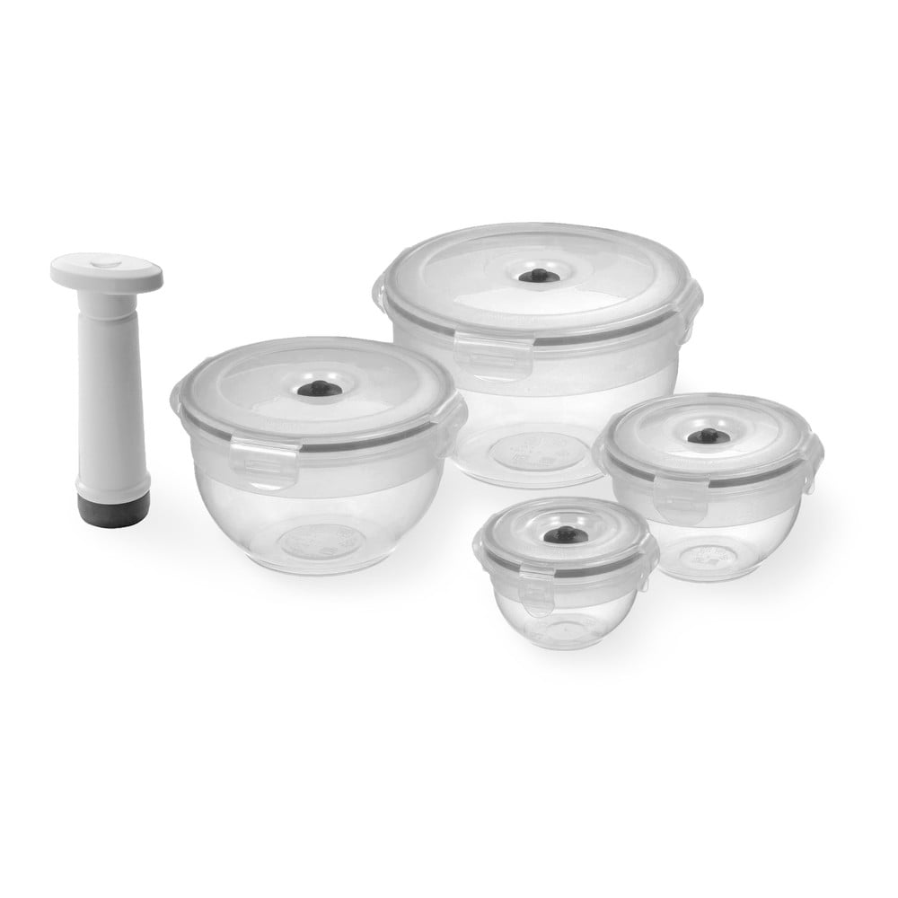 Set 4 recipiente pentru stocare alimente și pompă de vacuum Compactor Food Saver Set 4 recipiente pentru stocare alimente și pompă de vacuum Compactor Food Saver