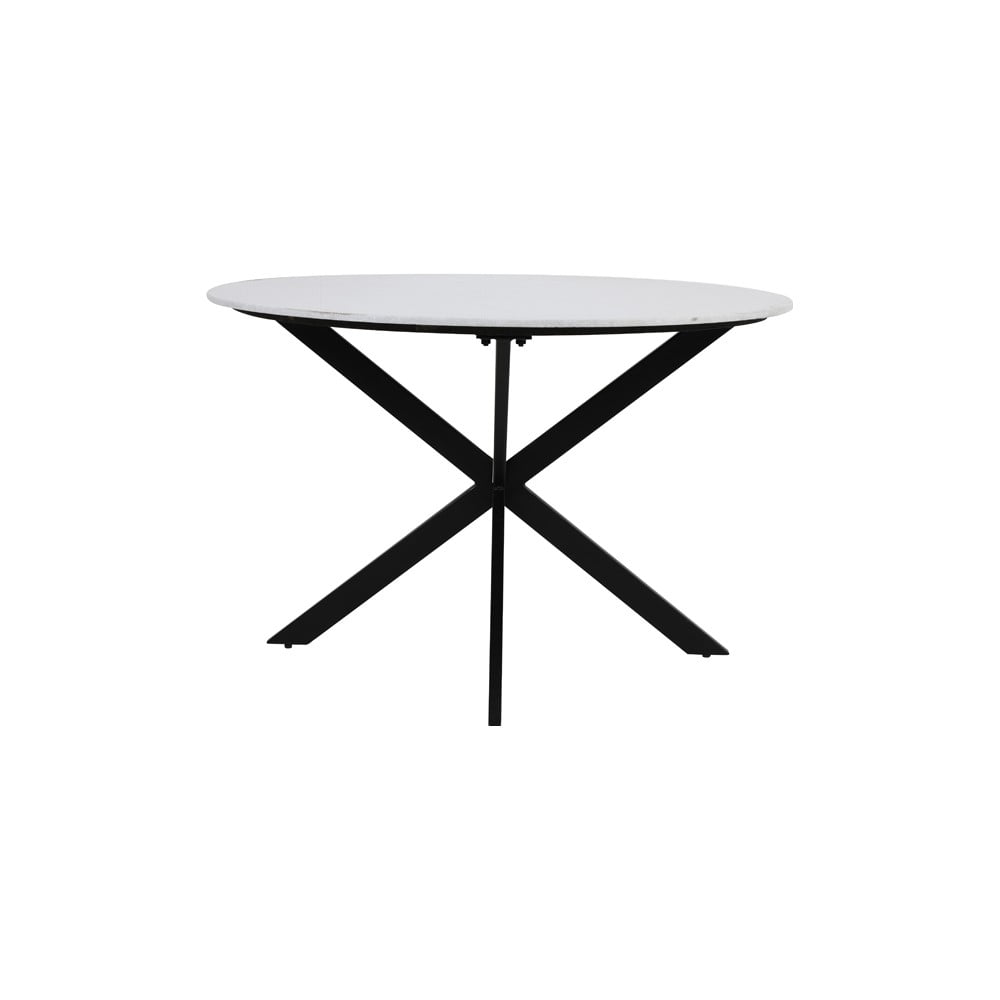 Masă de dining neagră-albă rotundă cu blat cu aspect de marmură ø 120 cm Tomochi – Light & Living Masă de dining neagră-albă rotundă cu blat cu aspect de marmură ø 120 cm Tomochi – Light & Living