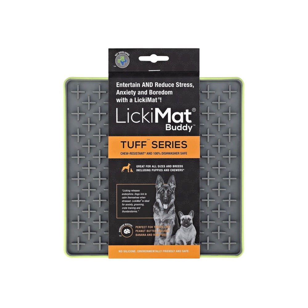 Covoraș de lins pentru animale de companie Buddy Tuff Green – LickiMat Covoraș de lins pentru animale de companie Buddy Tuff Green – LickiMat