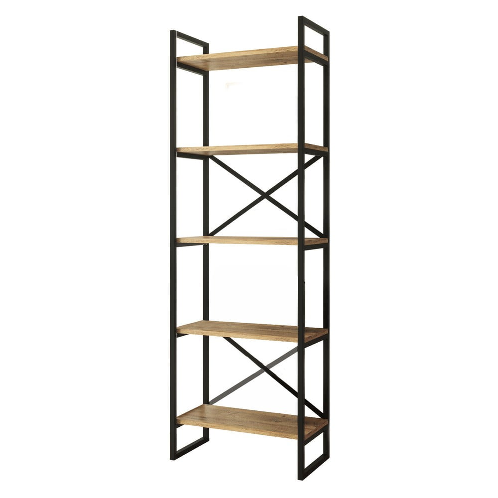 Etajeră neagră/cu aspect de lemn de pin 58x175 cm Nicol – Kalune Design Etajeră neagră/cu aspect de lemn de pin 58x175 cm Nicol – Kalune Design
