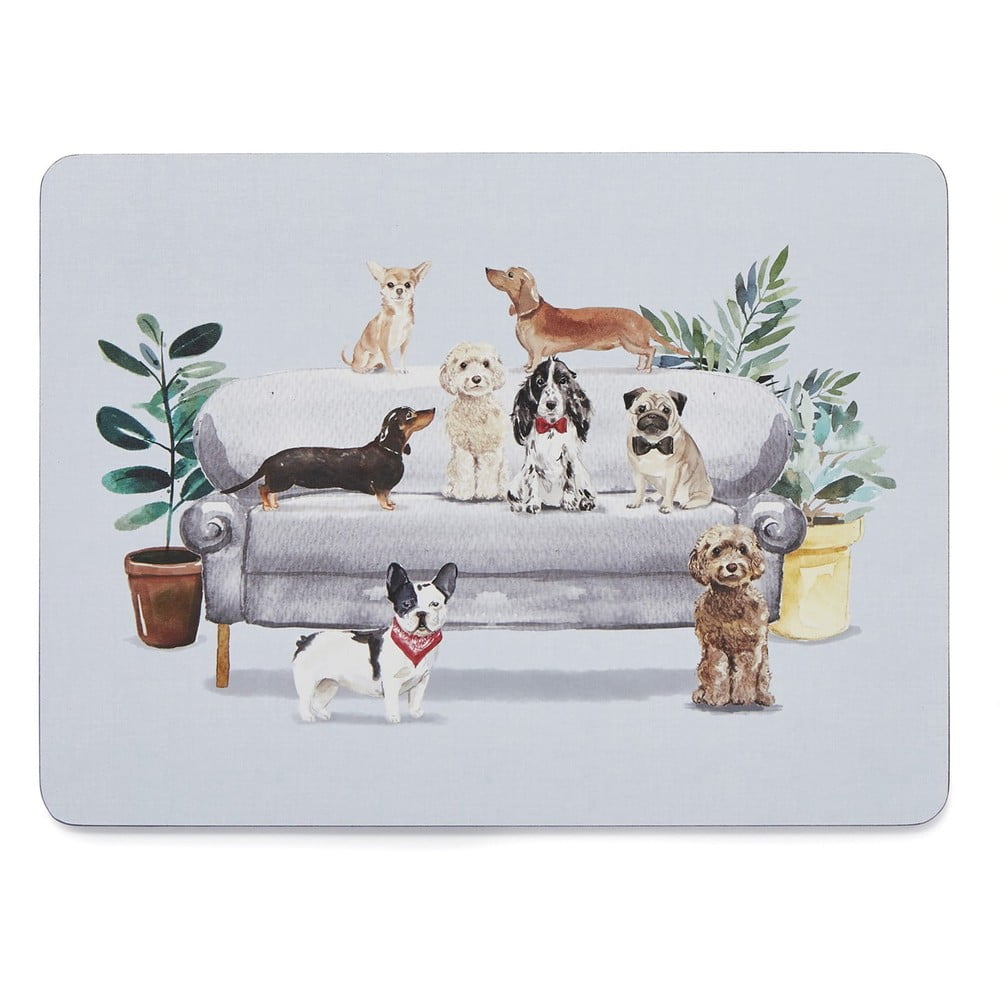 Set de 4 suporturi farfurii din plută 21.5x29 cm Curious Dogs - Cooksmart ® Set de 4 suporturi farfurii din plută 21.5x29 cm Curious Dogs - Cooksmart ®