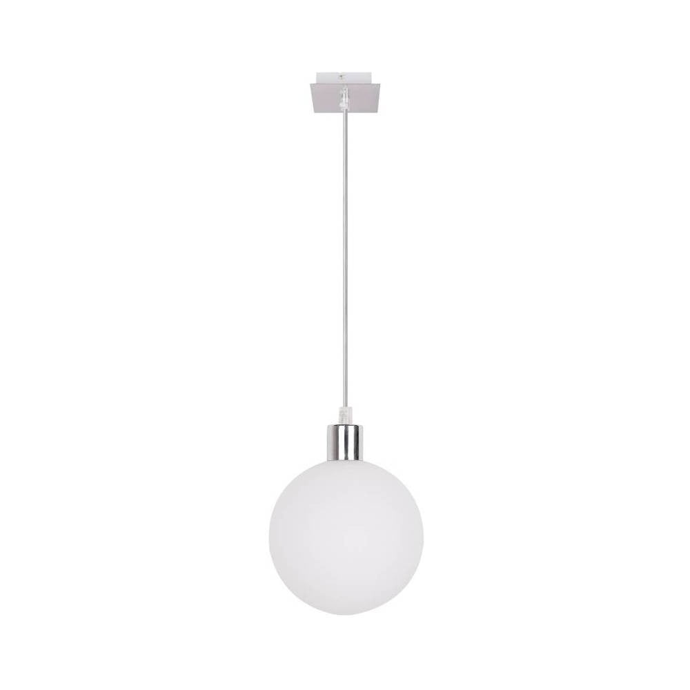 Lustră argintie cu abajur din sticlă ø 15 cm Oden – Candellux Lighting Lustră argintie cu abajur din sticlă ø 15 cm Oden – Candellux Lighting