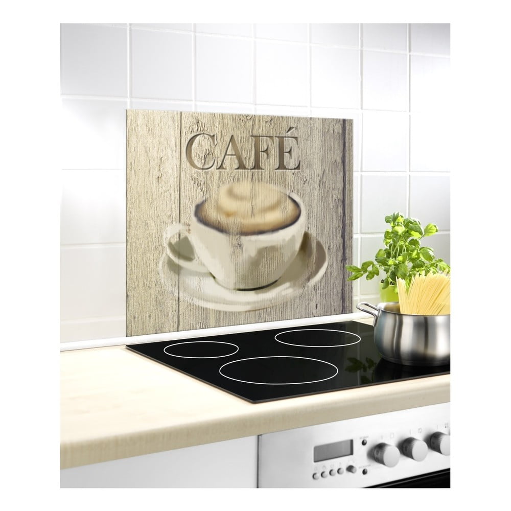 Protecție din sticlă pentru peretele de lângă aragaz Wenko Café, 60 x 50 cm Protecție din sticlă pentru peretele de lângă aragaz Wenko Café, 60 x 50 cm