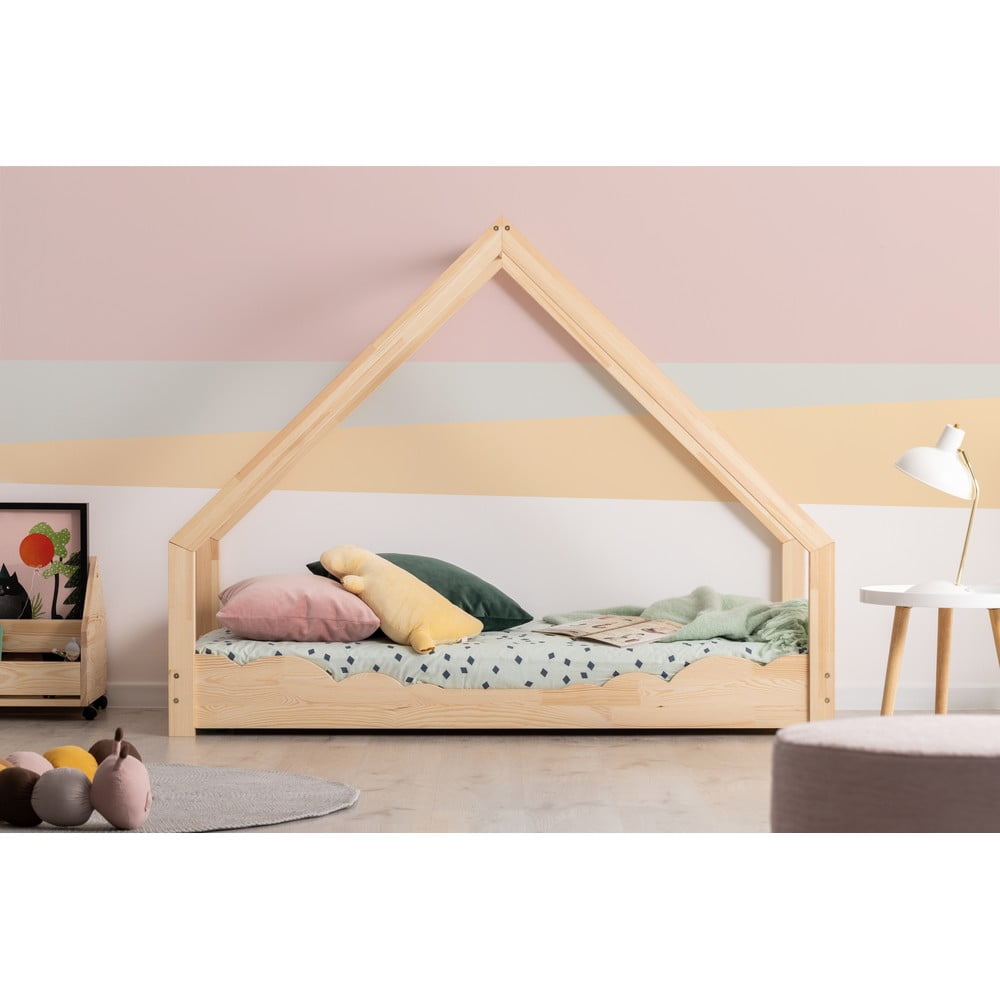 Pat tip căsuță din lemn de pin pentru copii Adeko Loca Dork, 90 x 200 cm Pat tip căsuță din lemn de pin pentru copii Adeko Loca Dork, 90 x 200 cm