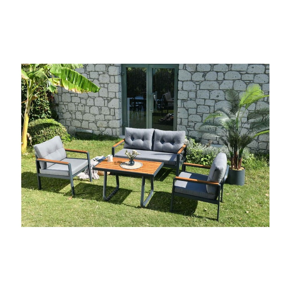 Set mobilier de grădină gri pentru patru persoane Tivoli – Floriane Garden Set mobilier de grădină gri pentru patru persoane Tivoli – Floriane Garden