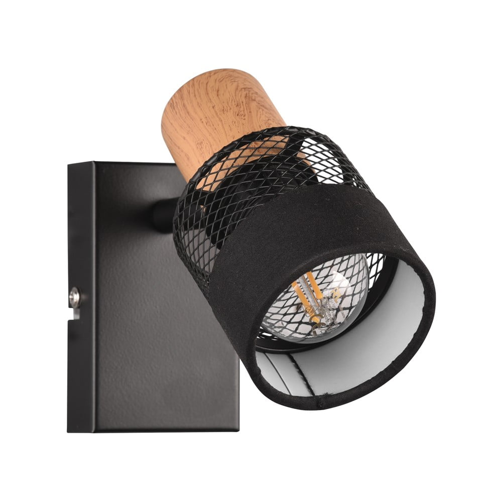 Aplică de perete neagră/în culoare naturală ø 7 cm Nandini – Trio Aplică de perete neagră/în culoare naturală ø 7 cm Nandini – Trio