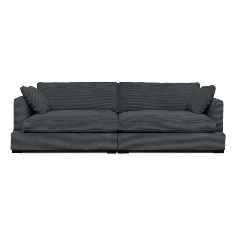 Canapea gri cu tapițerie din catifea reiată 266 cm Mobby – Scandic Canapea gri cu tapițerie din catifea reiată 266 cm Mobby – Scandic