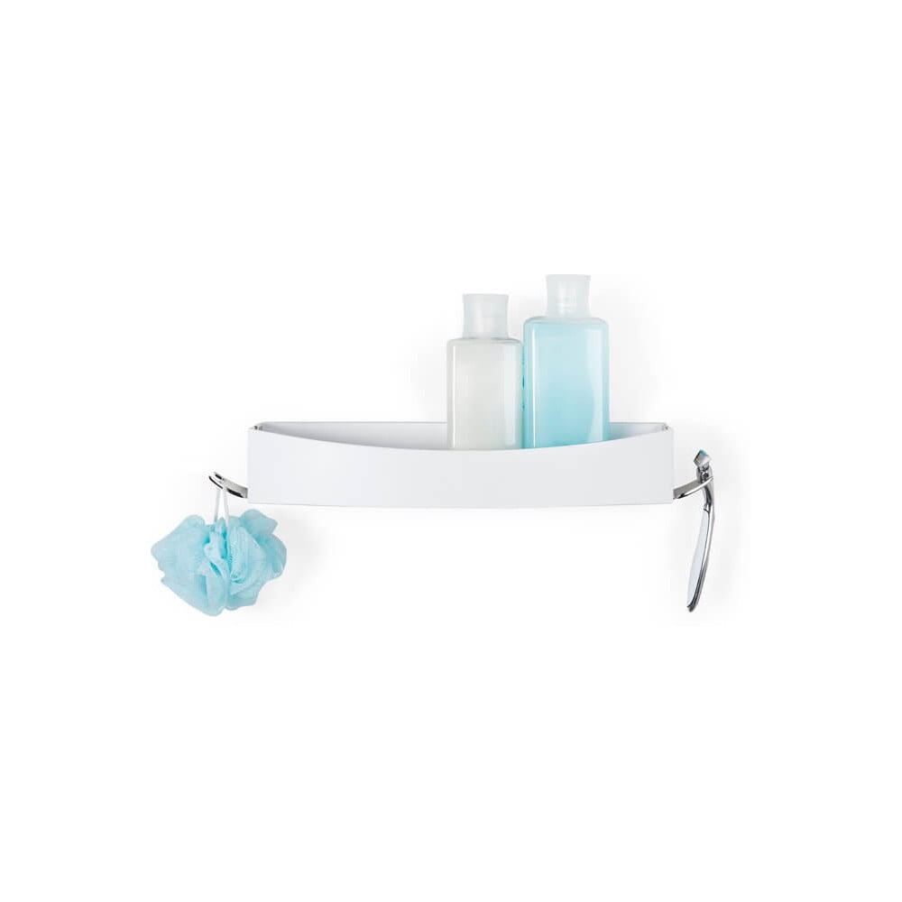 Etajeră autoadezivă pentru baie Compactor Clever Flip Shower, alb Etajeră autoadezivă pentru baie Compactor Clever Flip Shower, alb