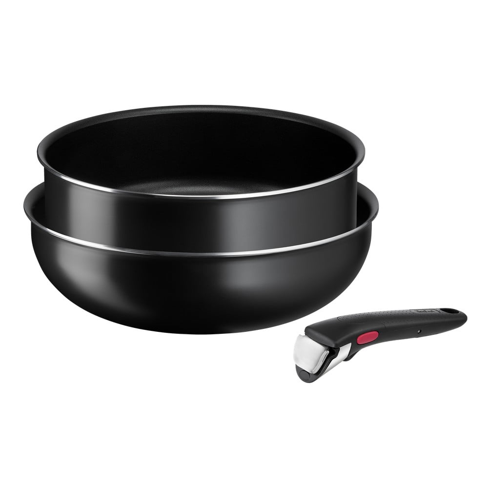 Set de vase pentru gătit 3 buc. din aluminiu Ingenio Easy Cook & Clean Black – Tefal Set de vase pentru gătit 3 buc. din aluminiu Ingenio Easy Cook & Clean Black – Tefal