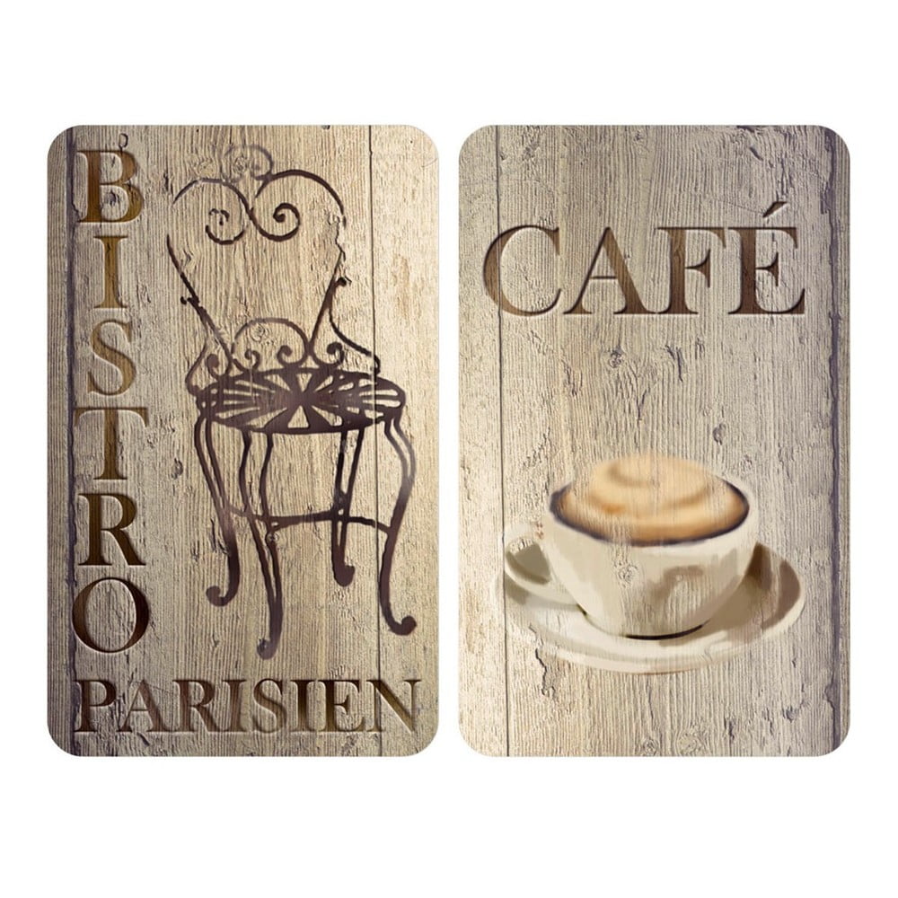 Set 2 protecții din sticlă pentru aragaz Wenko Bistrot, 52 x 30 cm Set 2 protecții din sticlă pentru aragaz Wenko Bistrot, 52 x 30 cm