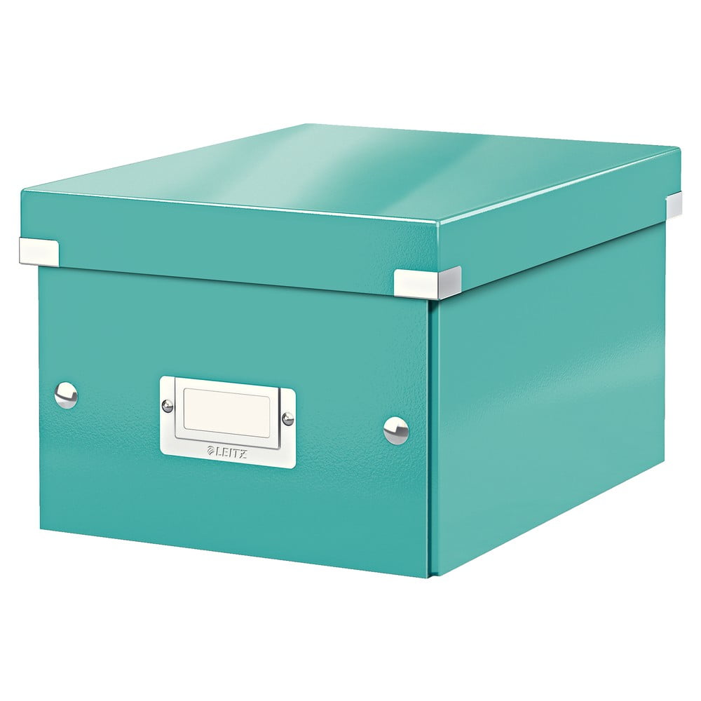 Cutie de depozitare verde/turcoaz din carton cu capac 22x28x16 cm Click&Store – Leitz Cutie de depozitare verde/turcoaz din carton cu capac 22x28x16 cm Click&Store – Leitz