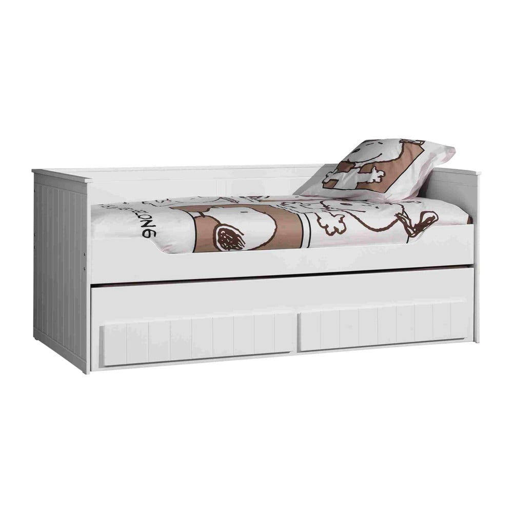 Pat pentru copii din lemn de pin alb cu extensie suplimentară și spațiu de depozitare 90x200 cm Robin – Vipack Pat pentru copii din lemn de pin alb cu extensie suplimentară și spațiu de depozitare 90x200 cm Robin – Vipack