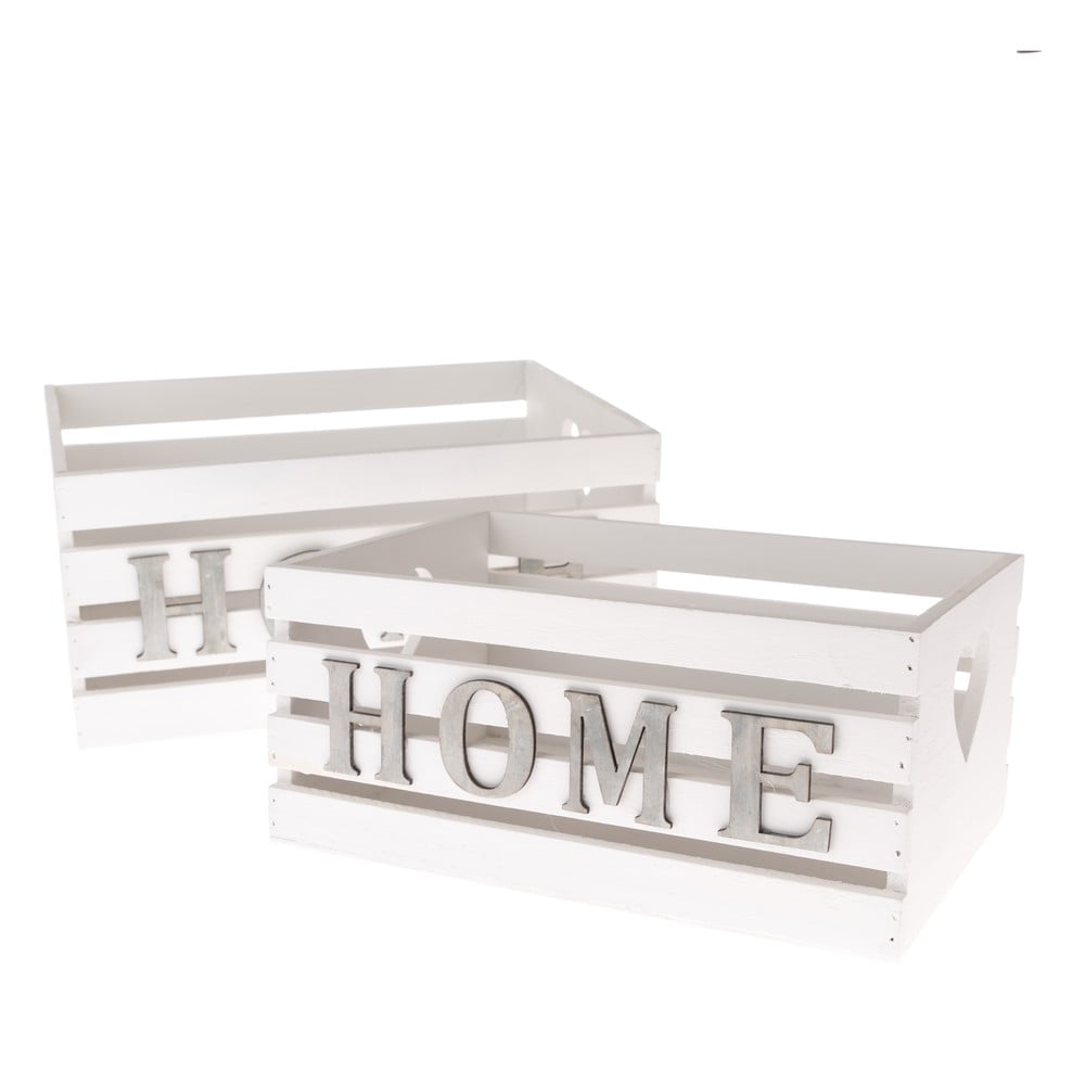 Cutii de depozitare decorative din lemn în set de 2 buc. - Dakls Cutii de depozitare decorative din lemn în set de 2 buc. - Dakls