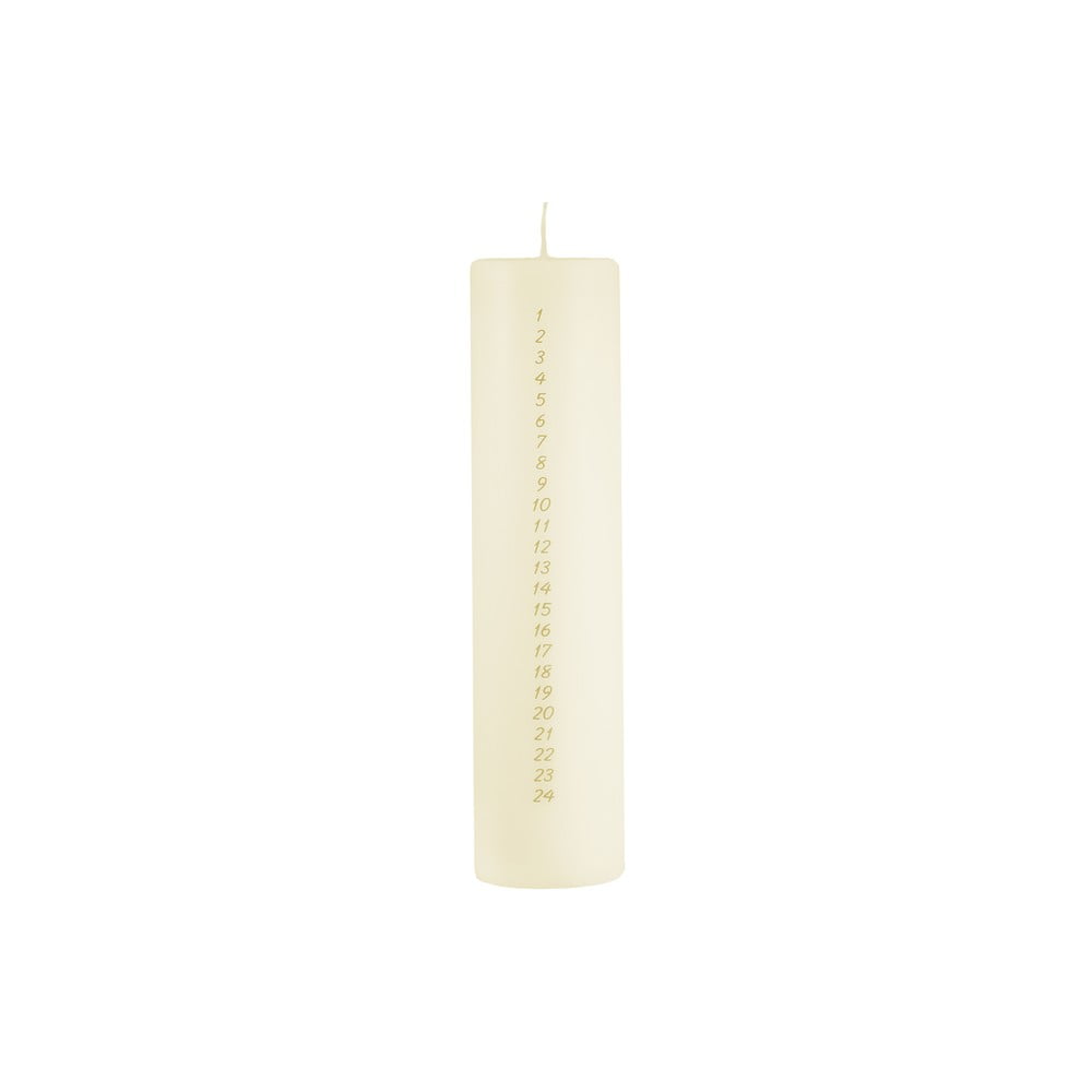 Lumânare de Advent cu numere Unipar, timp de ardere 98 h, alb-crem Lumânare de Advent cu numere Unipar, timp de ardere 98 h, alb-crem