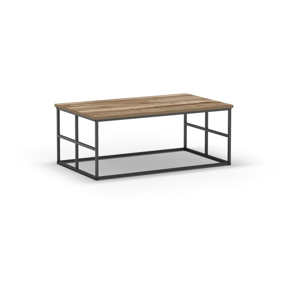 Măsuță de cafea în culoare naturală cu blat cu aspect de lemn de nuc 60x100 cm Laila – Marckeric Măsuță de cafea în culoare naturală cu blat cu aspect de lemn de nuc 60x100 cm Laila – Marckeric