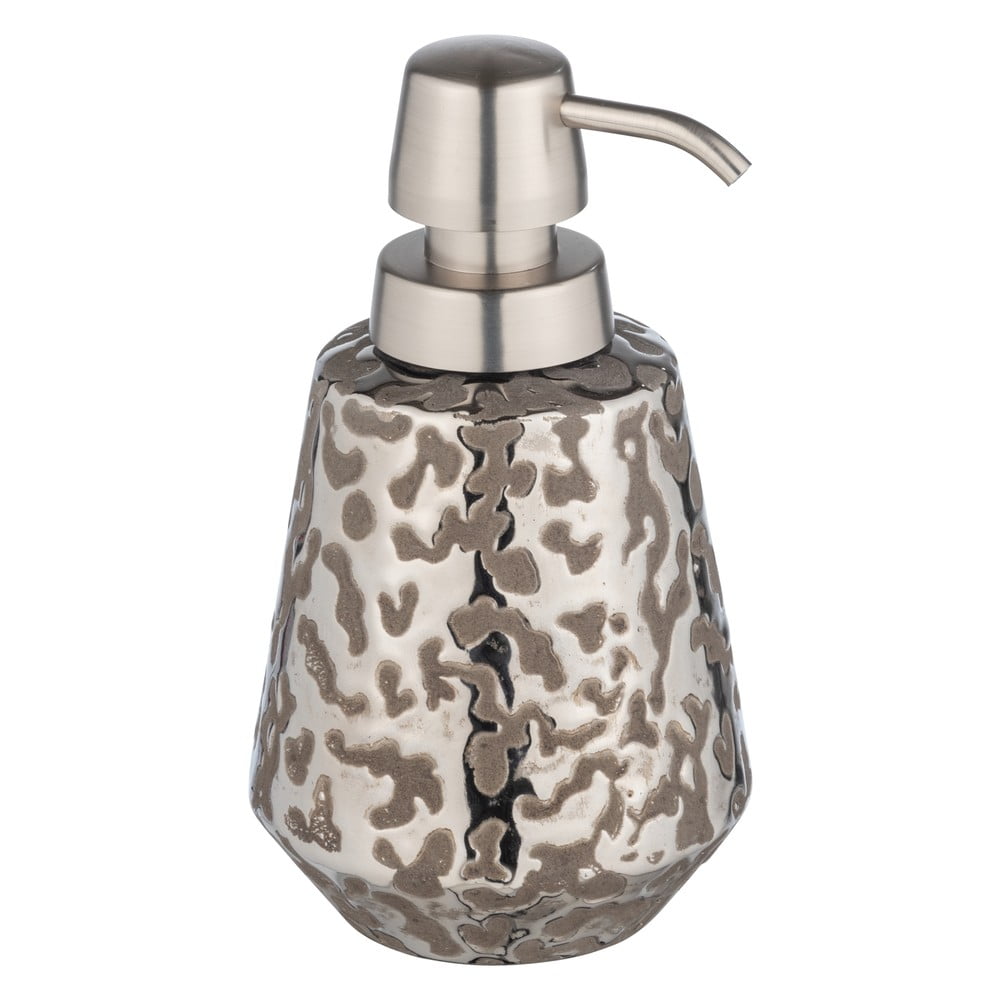 Dozator de săpun lichid argintiu din ceramică 0.35 l Burgos – Wenko Dozator de săpun lichid argintiu din ceramică 0.35 l Burgos – Wenko