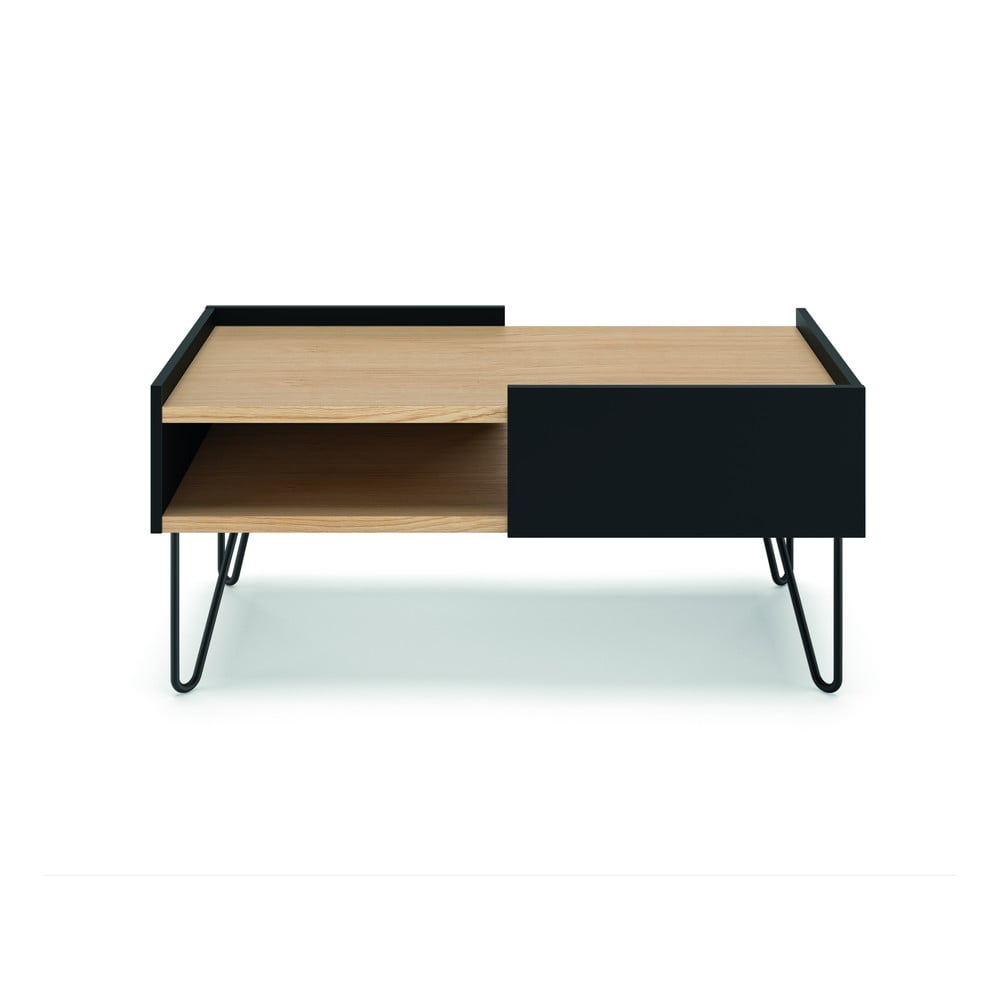 Măsuță de cafea cu blat cu aspect de lemn de stejar 100x55 cm Nina TemaHome Măsuță de cafea cu blat cu aspect de lemn de stejar 100x55 cm Nina TemaHome