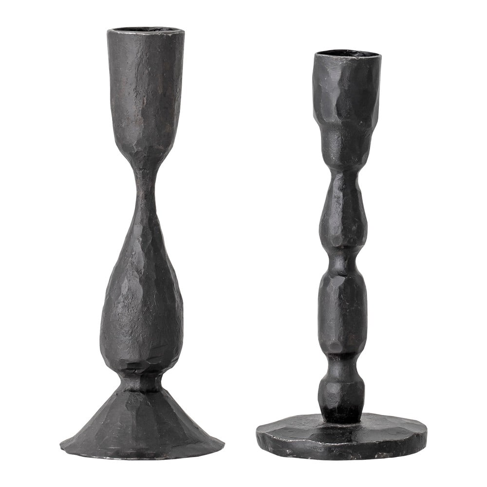 Set 2 sfeșnice din metal Bloomingville Deja, înălțime 16 cm, negru Set 2 sfeșnice din metal Bloomingville Deja, înălțime 16 cm, negru