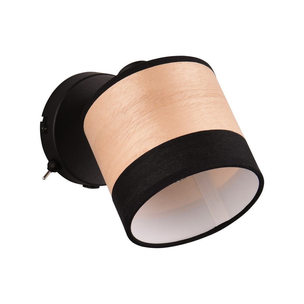 Aplică de perete neagră/în culoare naturală ø 12 cm Bolzano – Trio Aplică de perete neagră/în culoare naturală ø 12 cm Bolzano – Trio
