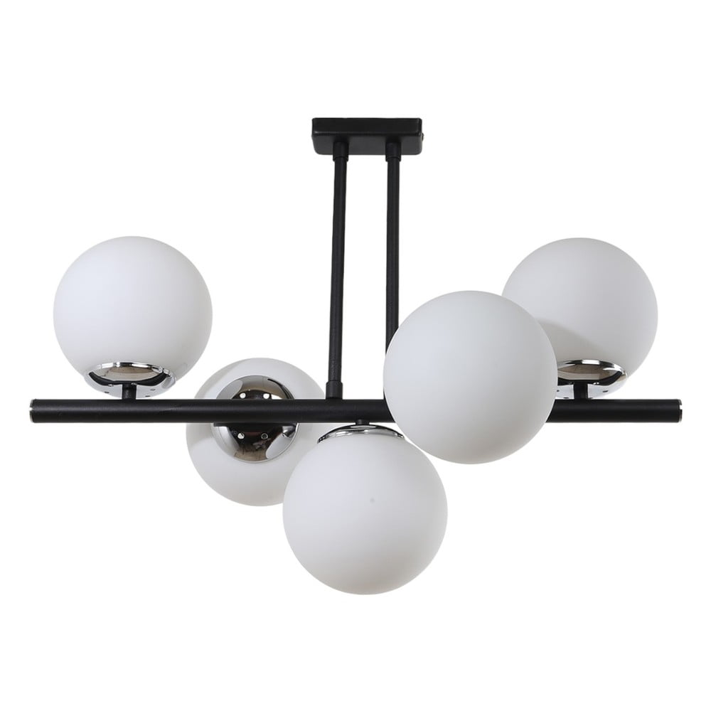 Plafonieră alb-negru cu abajur din sticlă ø 15 cm Sail – Squid Lighting Plafonieră alb-negru cu abajur din sticlă ø 15 cm Sail – Squid Lighting