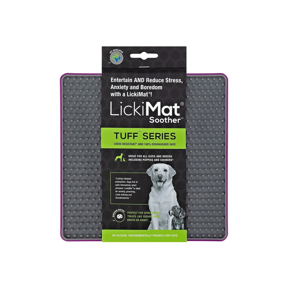 Covoraș de lins pentru animale de companie Soother Tuff Purple – LickiMat Covoraș de lins pentru animale de companie Soother Tuff Purple – LickiMat