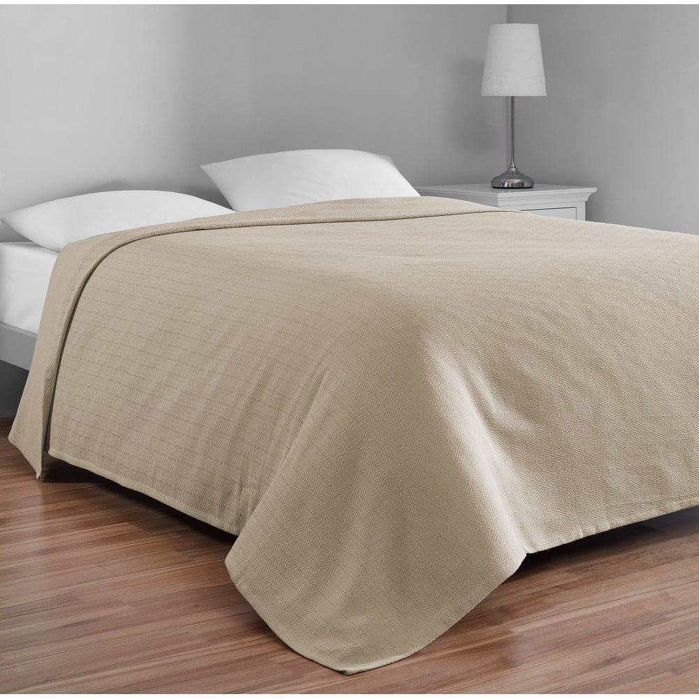 Cuvertură bej din bumbac pentru pat dublu 200x230 cm Serenity – Mijolnir Cuvertură bej din bumbac pentru pat dublu 200x230 cm Serenity – Mijolnir