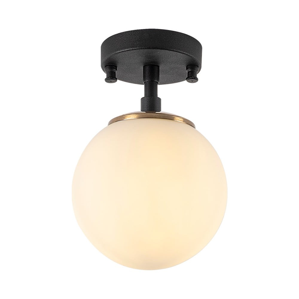 Plafonieră neagră-albă cu abajur din sticlă ø 15 cm Atmaca – Opviq lights Plafonieră neagră-albă cu abajur din sticlă ø 15 cm Atmaca – Opviq lights