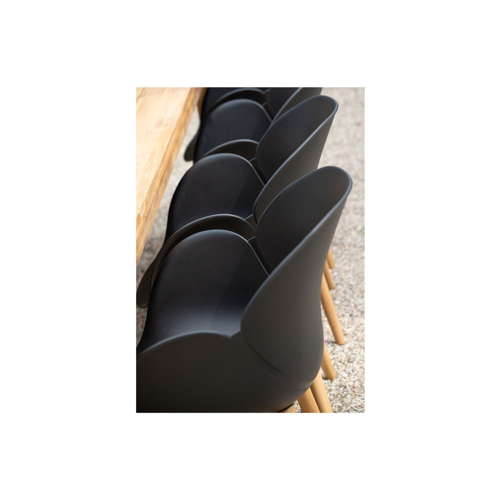 Scaun de grădină negru/natural din lemn și plastic Tulip – Exotan Scaun de grădină negru/natural din lemn și plastic Tulip – Exotan