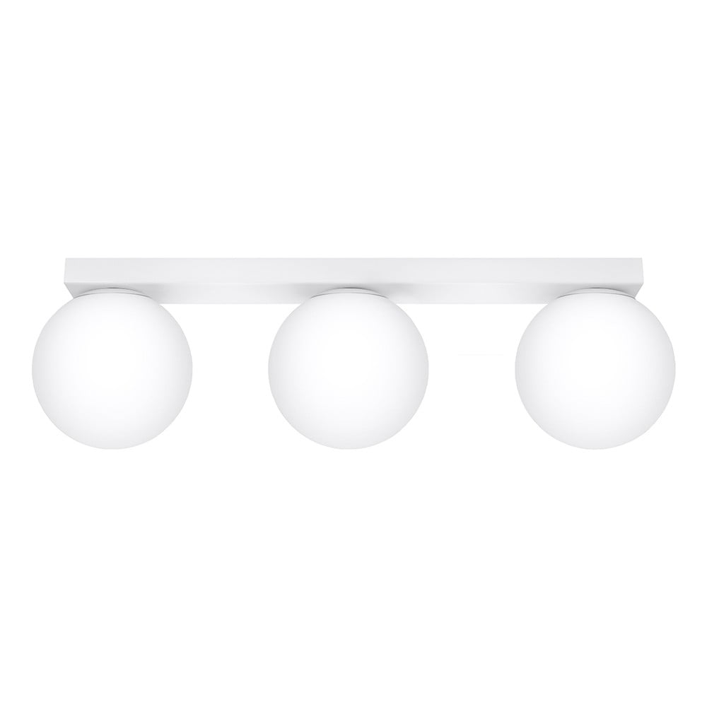 Plafonieră albă cu abajur din sticlă ø 12 cm Umerta – Nice Lamps Plafonieră albă cu abajur din sticlă ø 12 cm Umerta – Nice Lamps