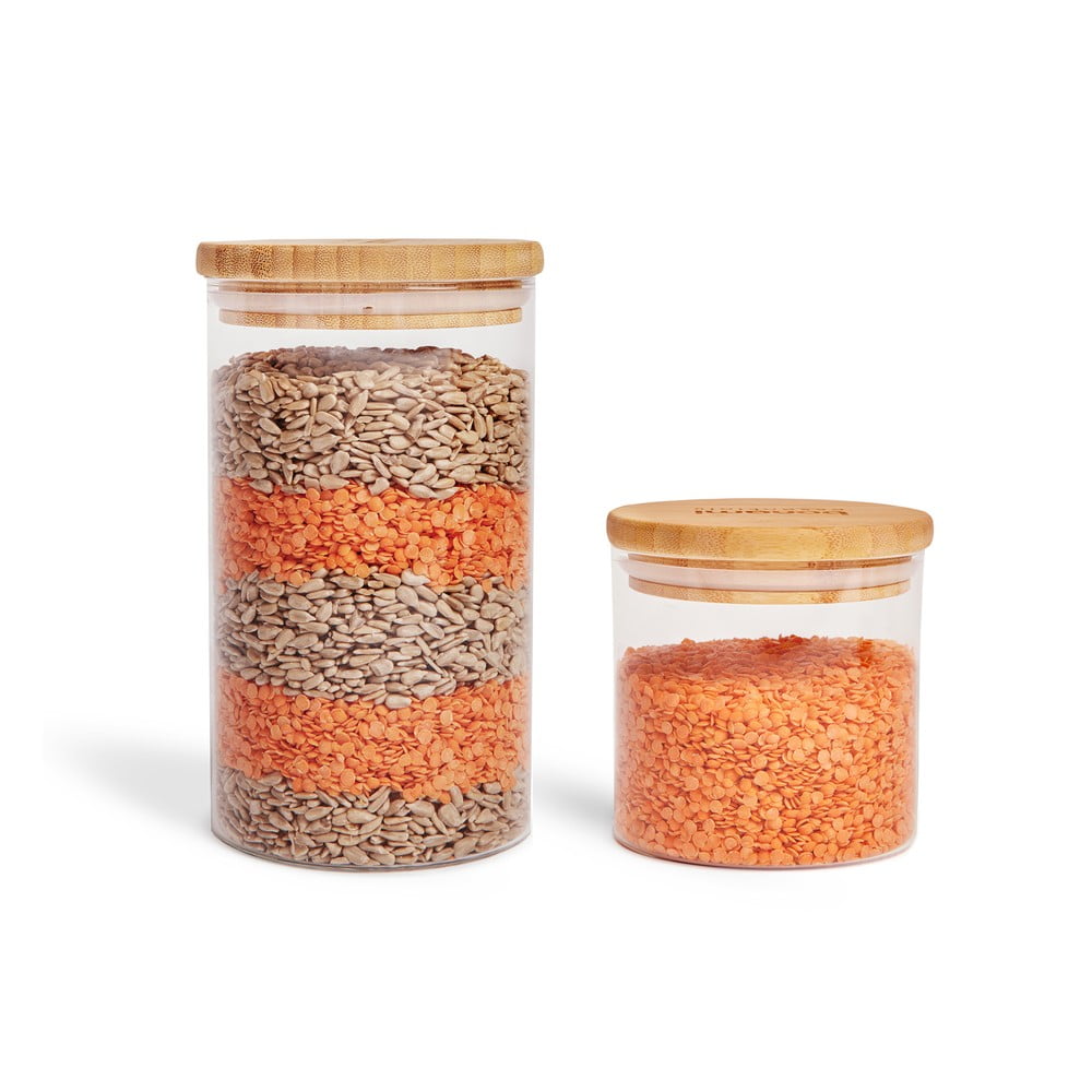 Recipiente 2 buc. din sticlă pentru alimente – Bonami Essentials Recipiente 2 buc. din sticlă pentru alimente – Bonami Essentials