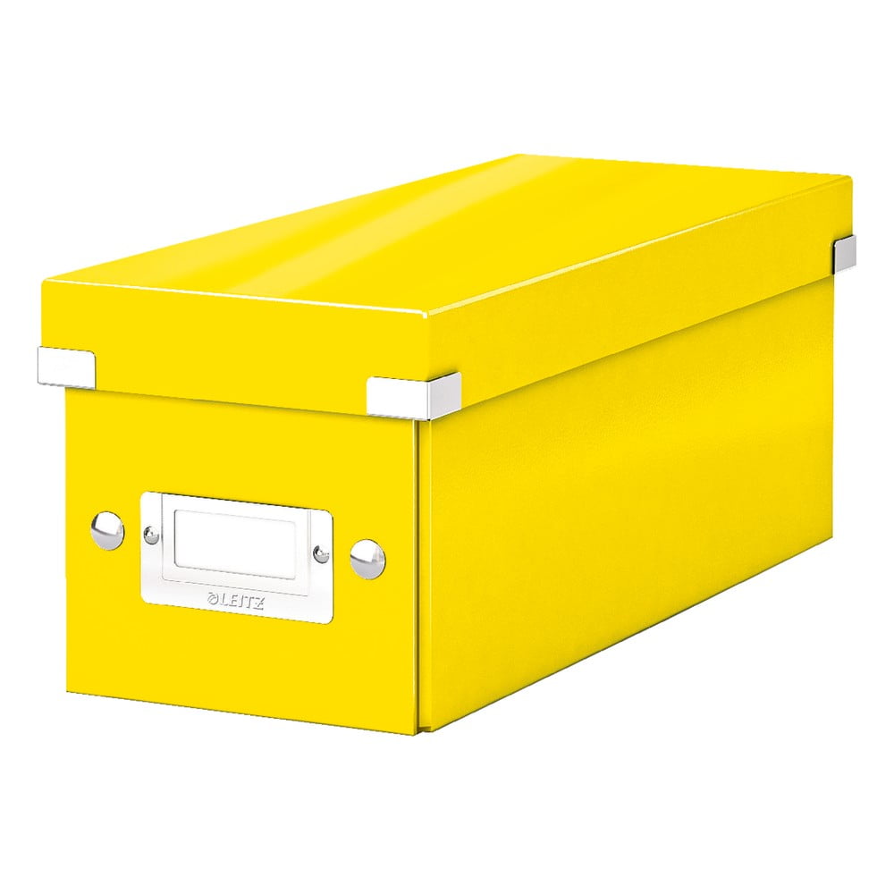 Cutie de depozitare galbenă din carton cu capac 14x35x14 cm Click&Store – Leitz Cutie de depozitare galbenă din carton cu capac 14x35x14 cm Click&Store – Leitz