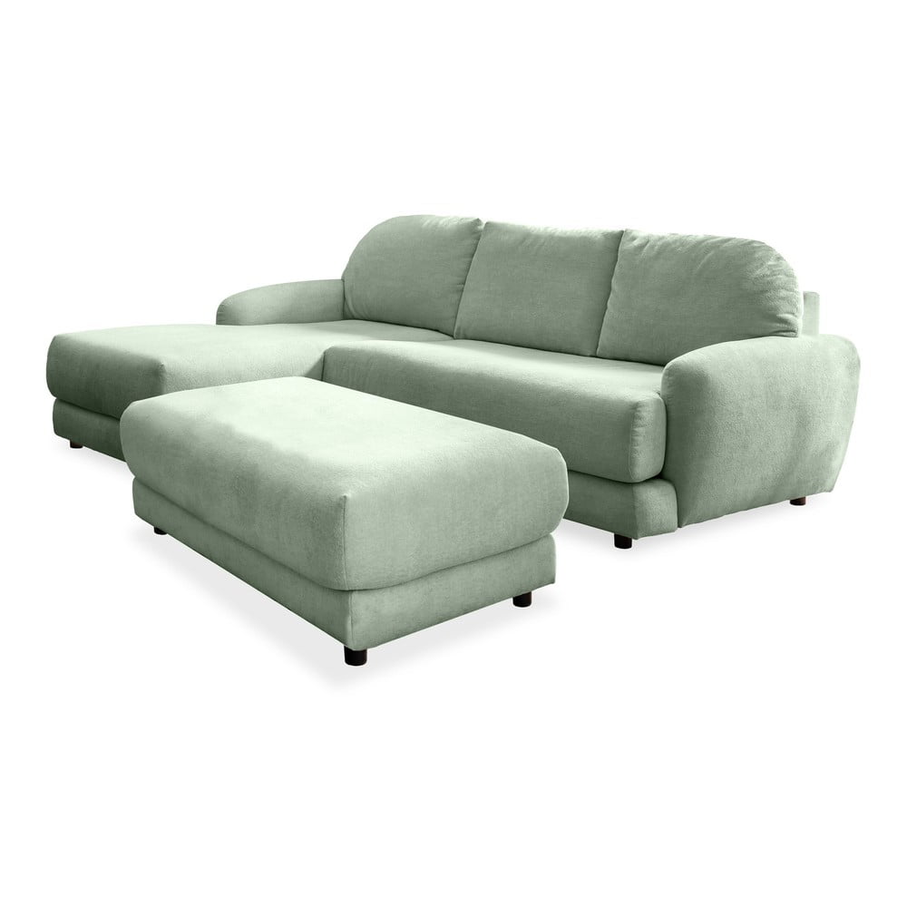 Colțar verde deschis (colț pe partea stângă) cu taburet Comfy Claude – Miuform Colțar verde deschis (colț pe partea stângă) cu taburet Comfy Claude – Miuform