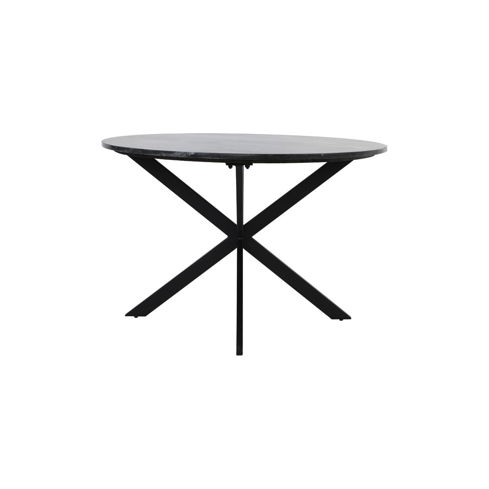 Masă de dining neagră rotundă cu blat cu aspect de marmură ø 120 cm Tomochi – Light & Living Masă de dining neagră rotundă cu blat cu aspect de marmură ø 120 cm Tomochi – Light & Living