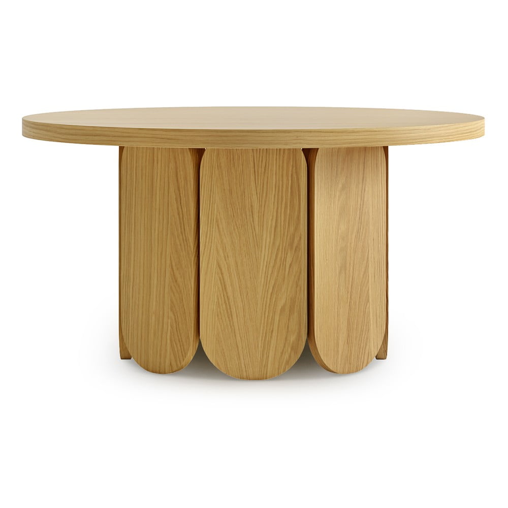 Măsuță de cafea în culoare naturală rotundă cu blat cu aspect de lemn de stejar 78x78 cm Soft – Woodman Măsuță de cafea în culoare naturală rotundă cu blat cu aspect de lemn de stejar 78x78 cm Soft – Woodman