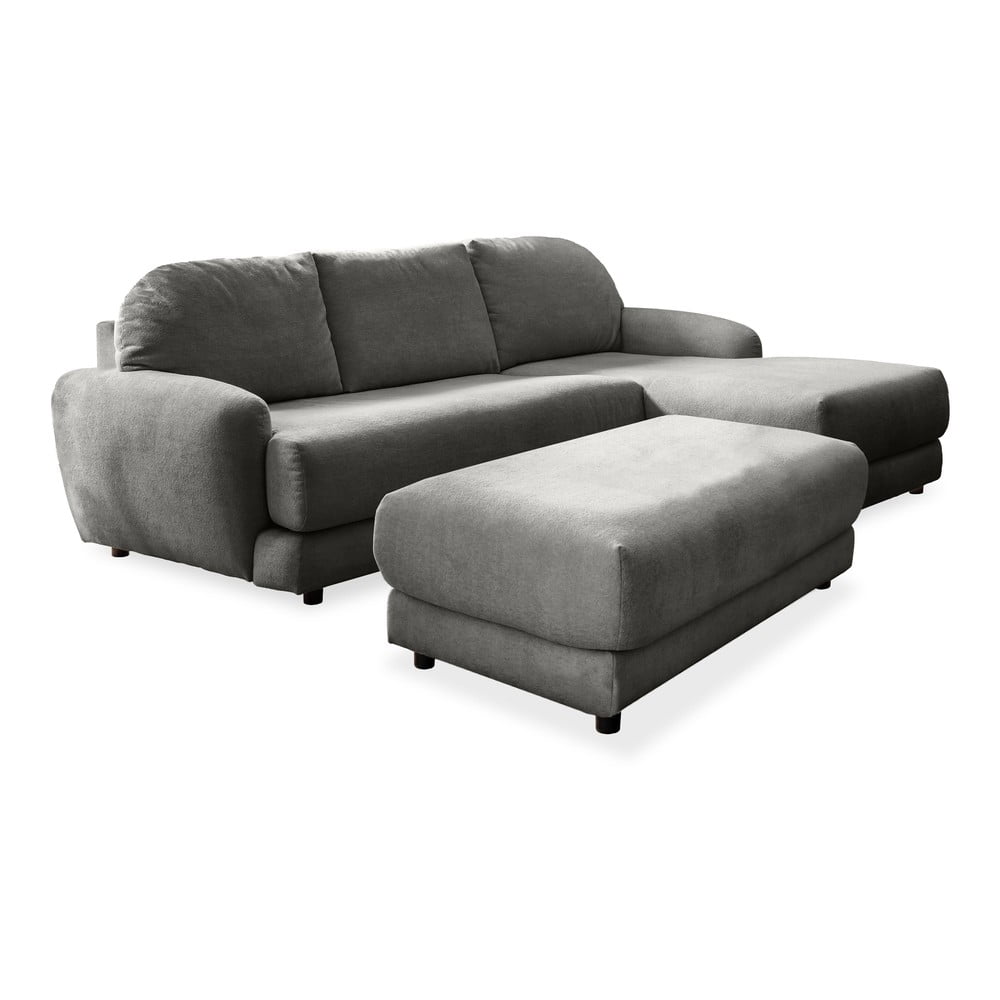 Colțar gri (colț pe partea dreaptă) cu taburet Comfy Claude – Miuform Colțar gri (colț pe partea dreaptă) cu taburet Comfy Claude – Miuform