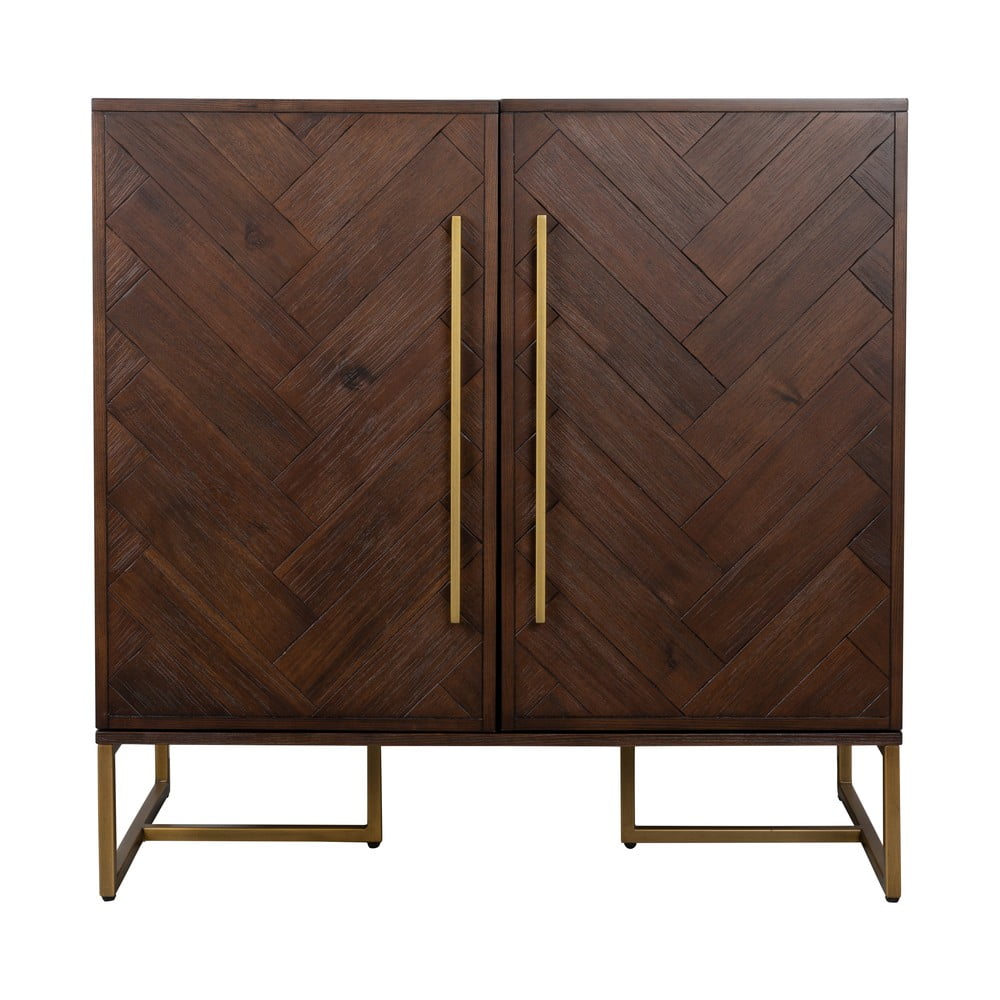 Dulap vinotecă cu aspect de lemn exotic în culoare naturală număr sticle 24, 100x100 cm Class - Dutchbone Dulap vinotecă cu aspect de lemn exotic în culoare naturală număr sticle 24, 100x100 cm Class - Dutchbone