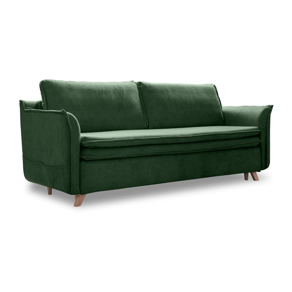 Canapea verde extensibilă cu tapițerie din catifea 225 cm Charming Charlie – Miuform Canapea verde extensibilă cu tapițerie din catifea 225 cm Charming Charlie – Miuform