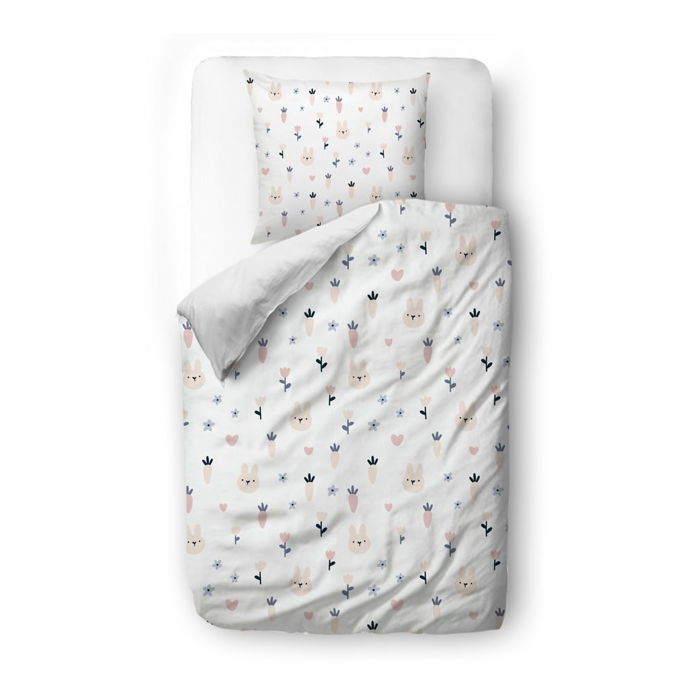 Lenjerie de pat pentru copii din bumbac satinat 130x100 cm Sweet Bunnies - Butter Kings Lenjerie de pat pentru copii din bumbac satinat 130x100 cm Sweet Bunnies - Butter Kings