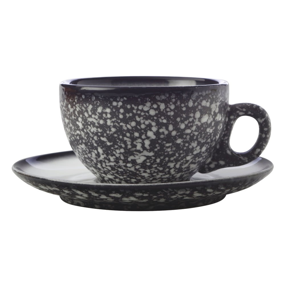 Ceașcă cu farfurie din ceramică Maxwell & Williams Caviar Granite, 250 ml, negru Ceașcă cu farfurie din ceramică Maxwell & Williams Caviar Granite, 250 ml, negru