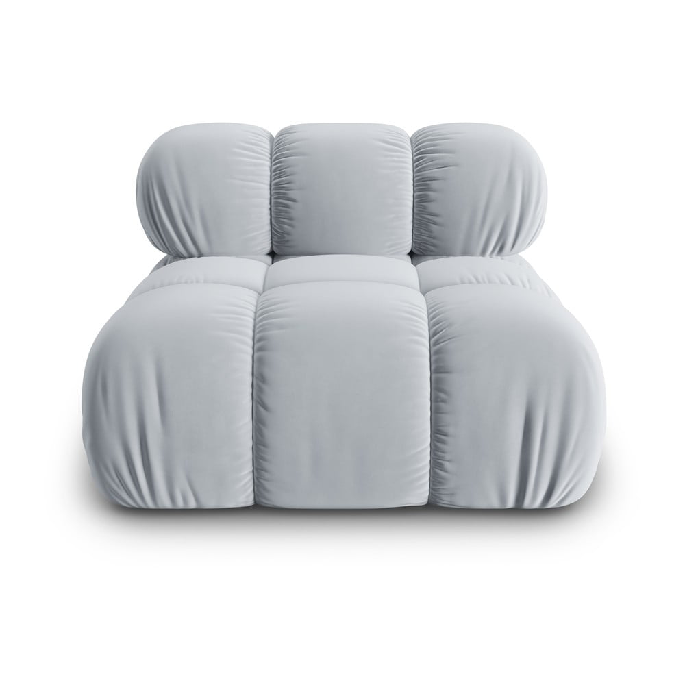Modul pentru canapea albastru deschis cu tapițerie din catifea (de mijloc) Bellis – Micadoni Home Modul pentru canapea albastru deschis cu tapițerie din catifea (de mijloc) Bellis – Micadoni Home