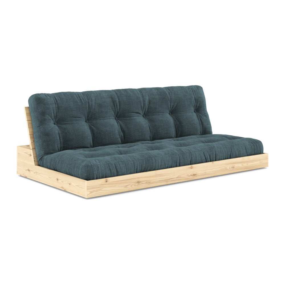Canapea albastră extensibilă cu tapițerie din catifea reiată 196 cm Base – Karup Design Canapea albastră extensibilă cu tapițerie din catifea reiată 196 cm Base – Karup Design