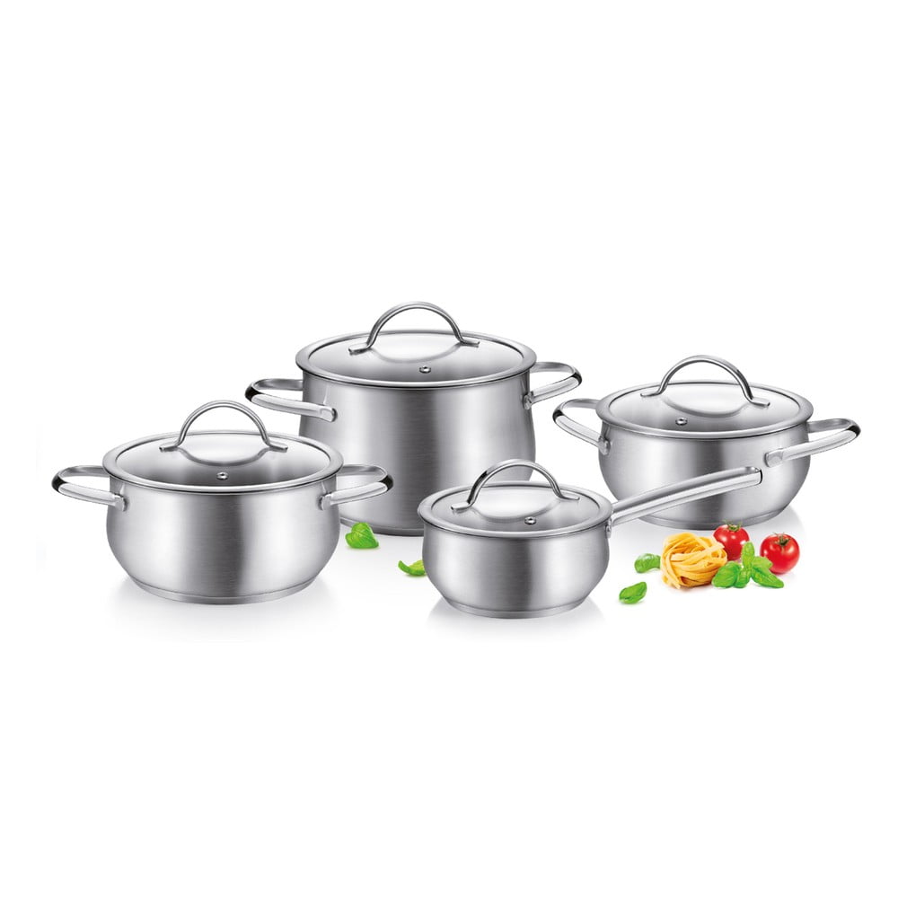 Set de vase pentru gătit 8 buc. din oțel inoxidabil Harmony – Tescoma Set de vase pentru gătit 8 buc. din oțel inoxidabil Harmony – Tescoma