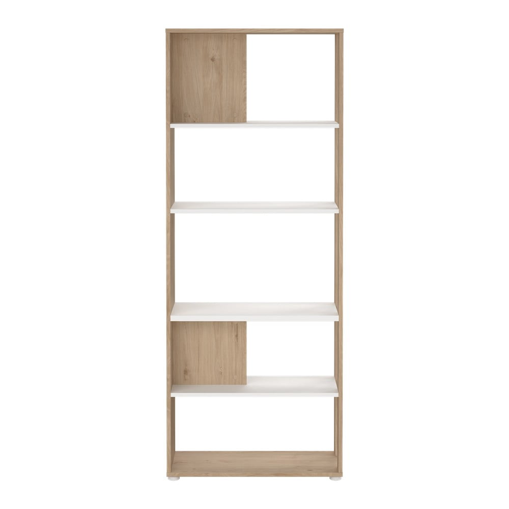 Bibliotecă albă/cu aspect de lemn de stejar 80x205 cm Sign – Tvilum Bibliotecă albă/cu aspect de lemn de stejar 80x205 cm Sign – Tvilum