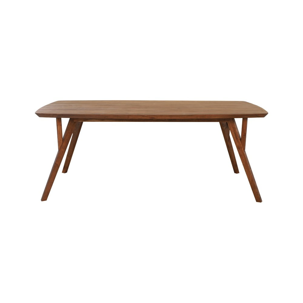 Masă de dining maro cu blat din lemn de acacia 100x220 cm Quenza – Light & Living Masă de dining maro cu blat din lemn de acacia 100x220 cm Quenza – Light & Living