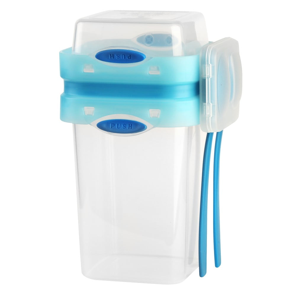 Cutie pentru prânz cu tacâmuri Vialli Design, 650ml+230m, albastru Cutie pentru prânz cu tacâmuri Vialli Design, 650ml+230m, albastru
