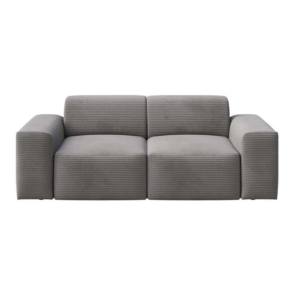 Canapea gri cu tapițerie din catifea reiată 205 cm Fluvio – MESONICA Canapea gri cu tapițerie din catifea reiată 205 cm Fluvio – MESONICA