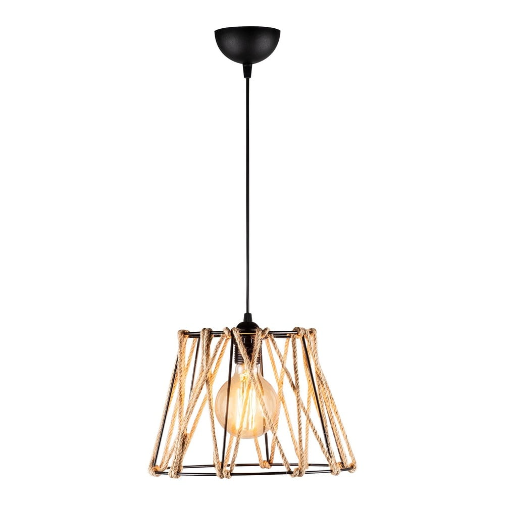 Lustră neagră/bej cu abajur din metal ø 30 cm Jutini – Opviq lights Lustră neagră/bej cu abajur din metal ø 30 cm Jutini – Opviq lights